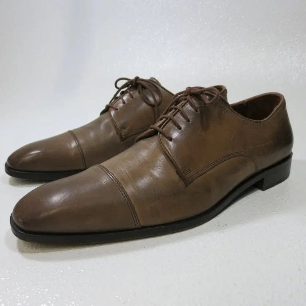 Massimo Matteo Cap Toe Leather Dress Oxfords Men's Footwear Shoes Size 10.5 M